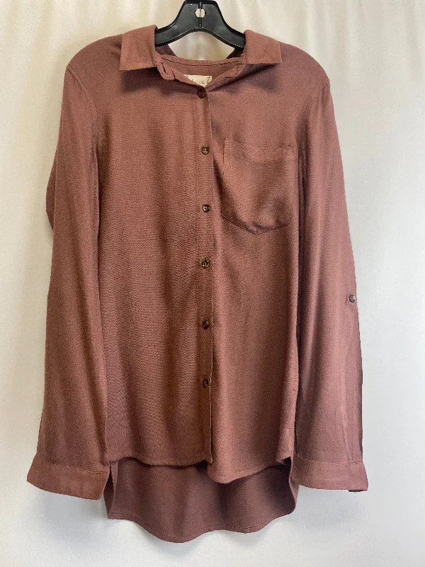 Women's Blouse with Rounded CollarTop Long Sleeve By Altard State  Size: Xs