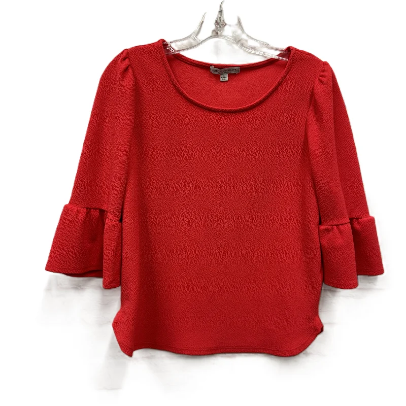 Women's Blouse with Low CollarTop Long Sleeve By Green Envelope  Size: L