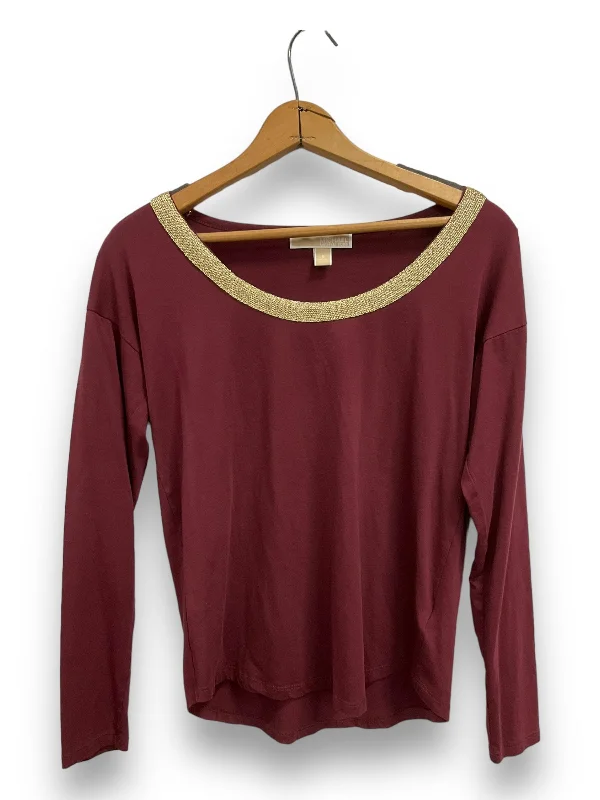 Women's Blouse with Boat CollarTop Long Sleeve By Michael By Michael Kors  Size: S