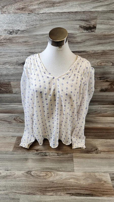 Women's Blouse with Sweetheart CollarTop Long Sleeve By Old Navy  Size: M