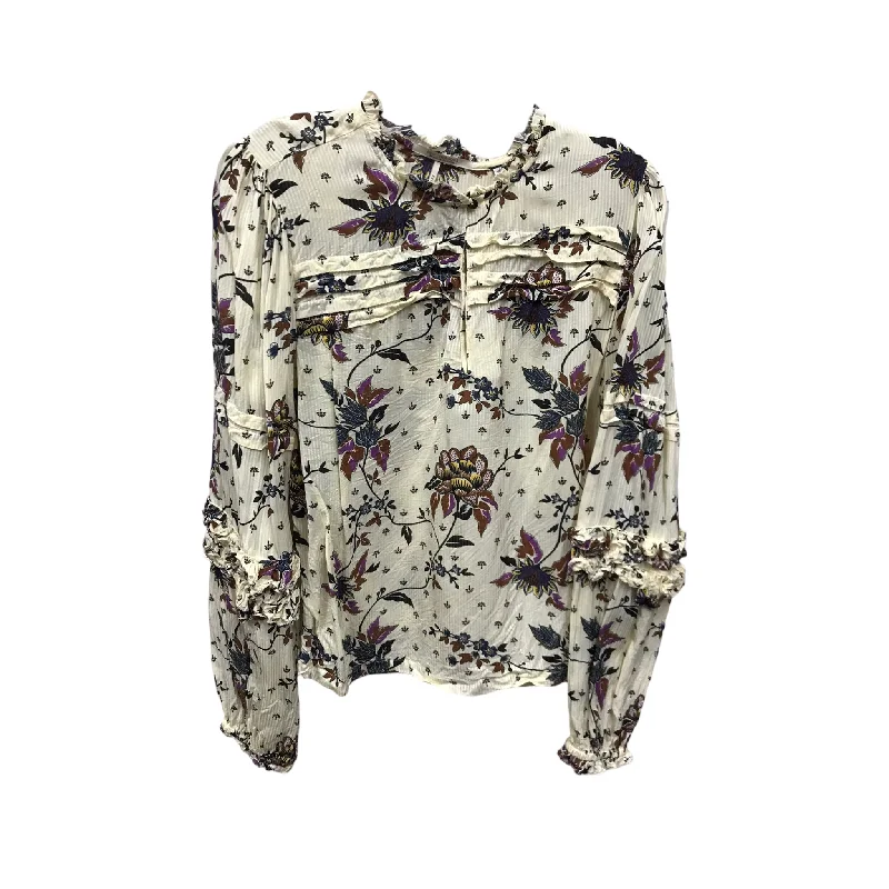 Women's Blouse with Collarless DesignTop Long Sleeve By SCOTCH AND SODA Size: L