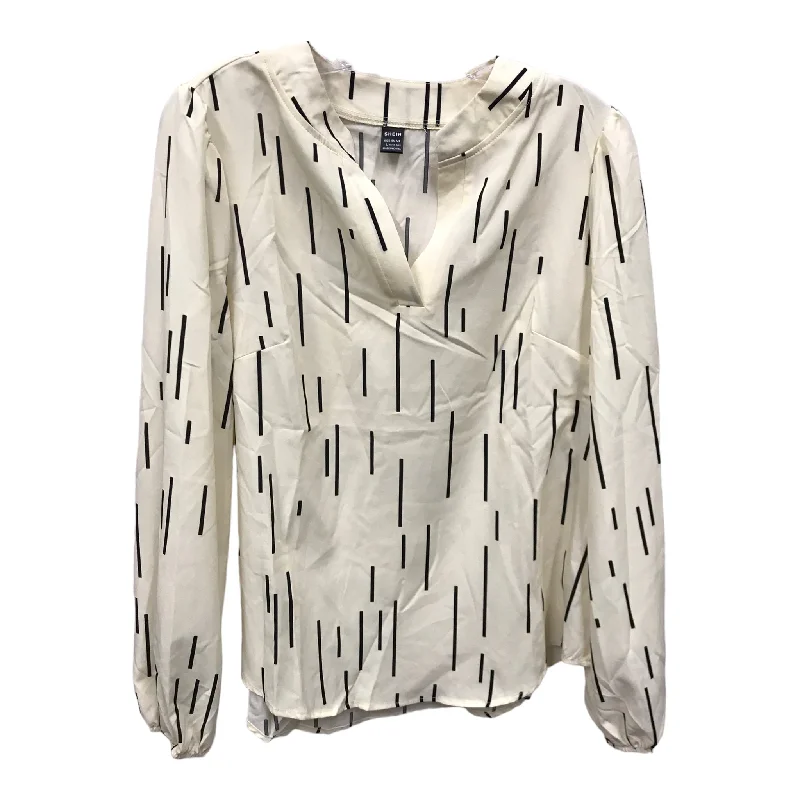 Women's Blouse with Boat CollarTop Long Sleeve By Shein  Size: L