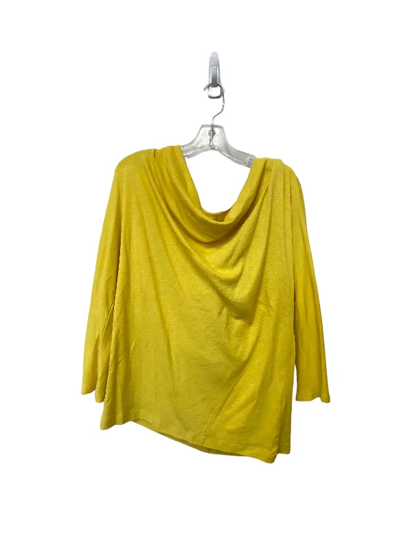 Women's Blouse with Shawl CollarTop Long Sleeve By Workshop  Size: L