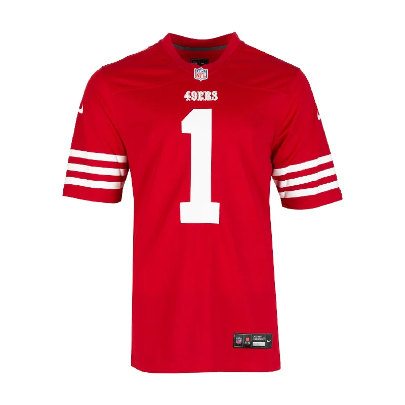 men's henley shirt with contrast stitching and zippered pocketNiners Nike Home Game Jersey Samuel - Mens