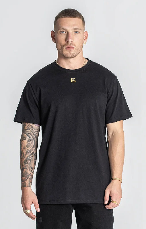 men's henley shirt with contrast stitchingBlack Clone Tee