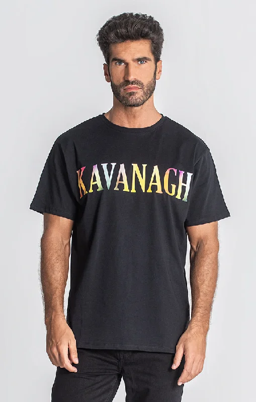 men's crewneck sweater with cable knit patternBlack Mumbai KAVANAGH Tee