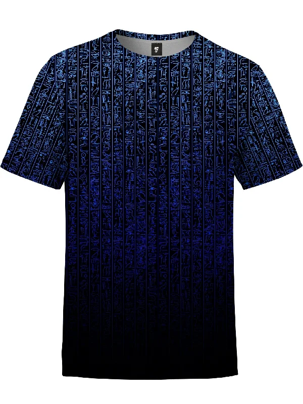 men's woven flannel shirtEgyptian Glyphs (Blue) Unisex Crew