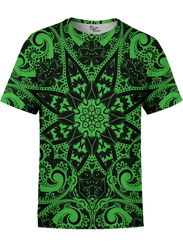 men's slim-fit striped polo shirtElectro Green Mandala Unisex Crew