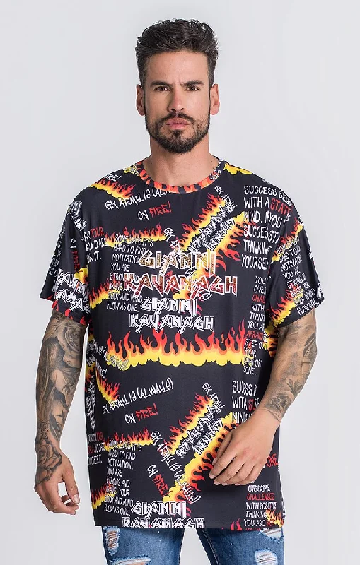 men's thermal undershirt with anti-microbial treatmentMulticolor Burning Summer Oversized Tee