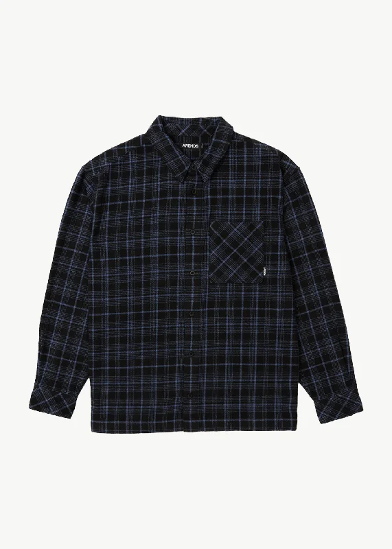 casual long-sleeved men's shirts for springAFENDS Mens Questions - Flannel Shirt - Dusk Check