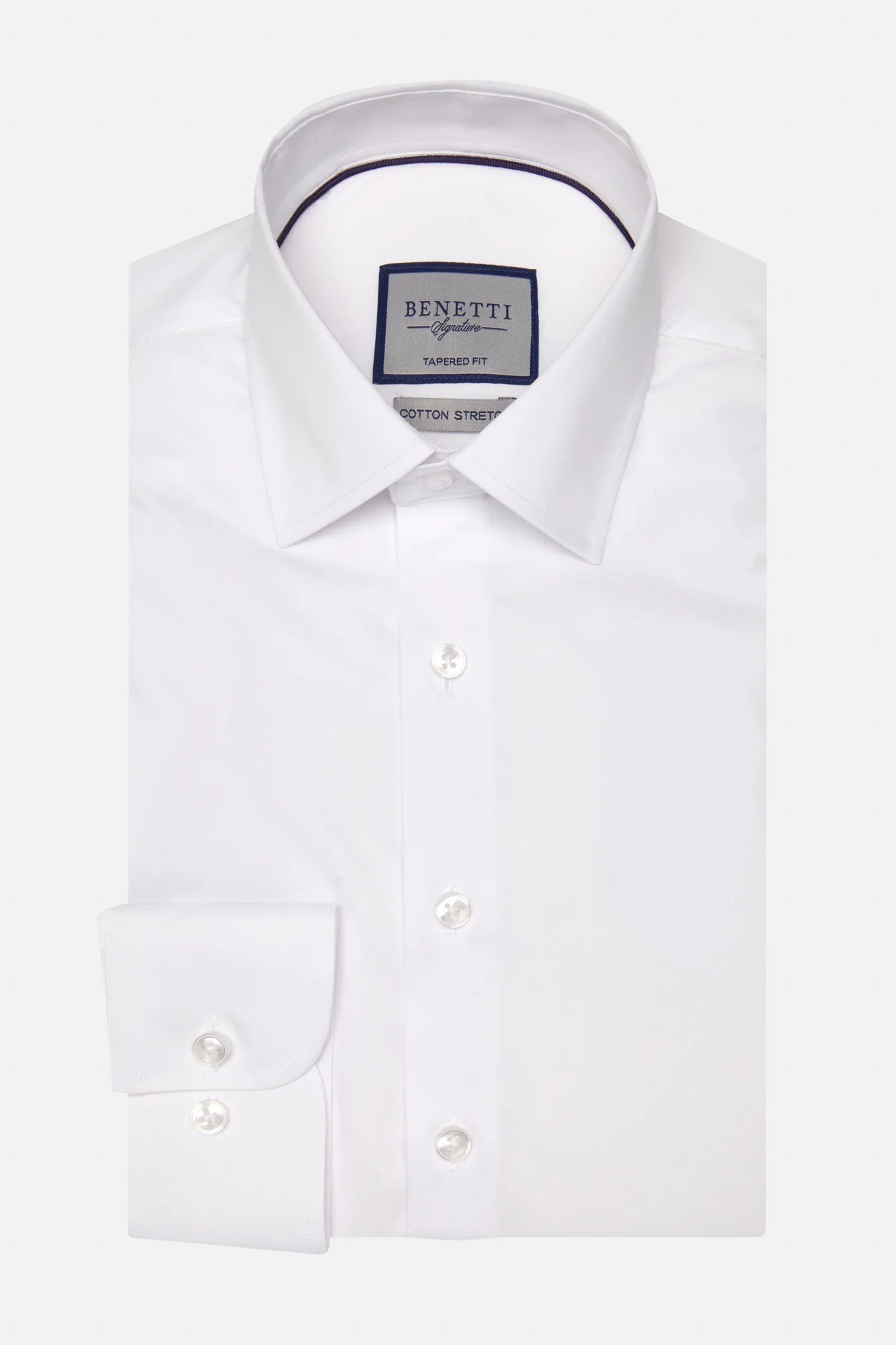 men's flannel shirts for winterBenetti Cotton Stretch Shirt -Oscar White