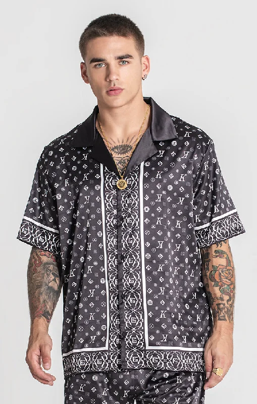 best men's casual shirts for summerBlack Mania Satin Shirt