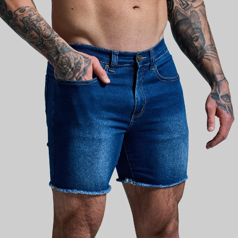 Men's tailored shorts with pleatsFLEX Stretchy Jort (Dark Wash 6")