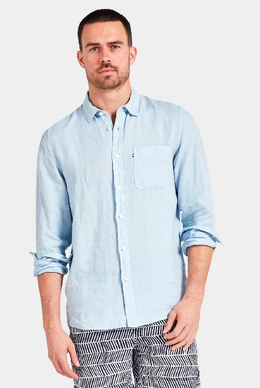 plus-size men's dress shirts with elastic waistbandsHampton Linen Shirt