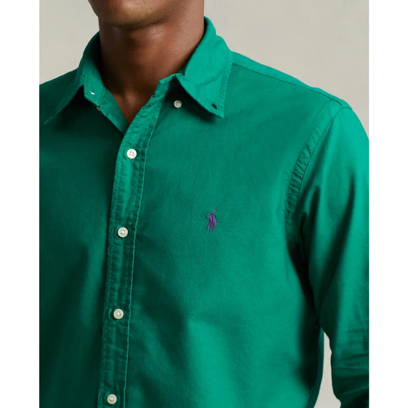 men's tropical print shirts for vacationsOxford Shirt - Primary Green