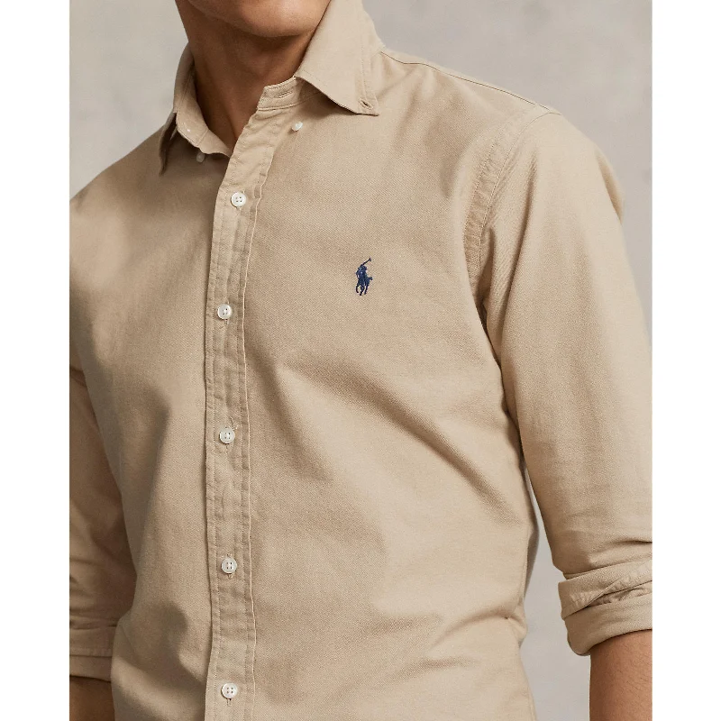 wrinkle-resistant men's casual shirts for easy careOxford Shirt - Surrey Tan