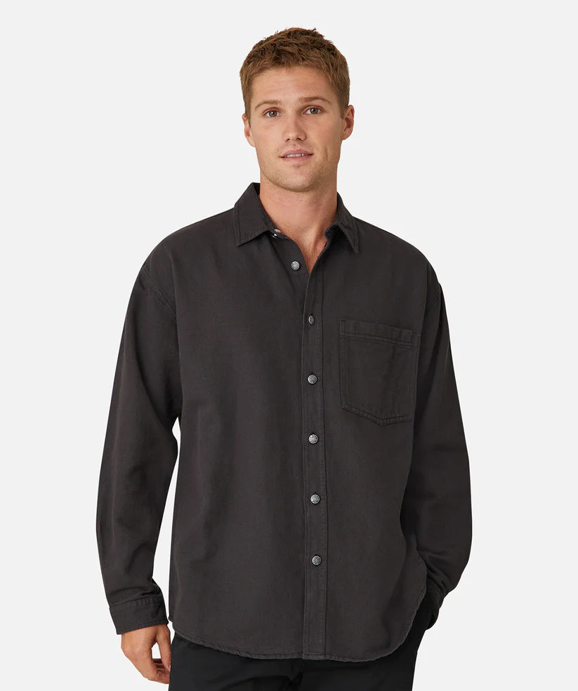 business casual men's shirts with pocketsThe Portland Shirt Jacket - Coal