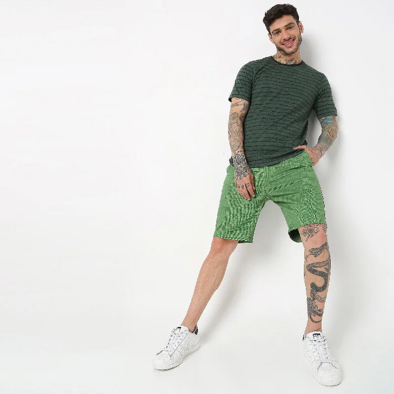 Men's cargo joggers for style and functionalityRegular Fit Solid Mid Rise Shorts