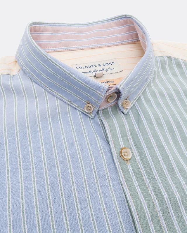 waist-length men's casual shirts for a relaxed fitCotton Shirt - Stripe - Colourblock