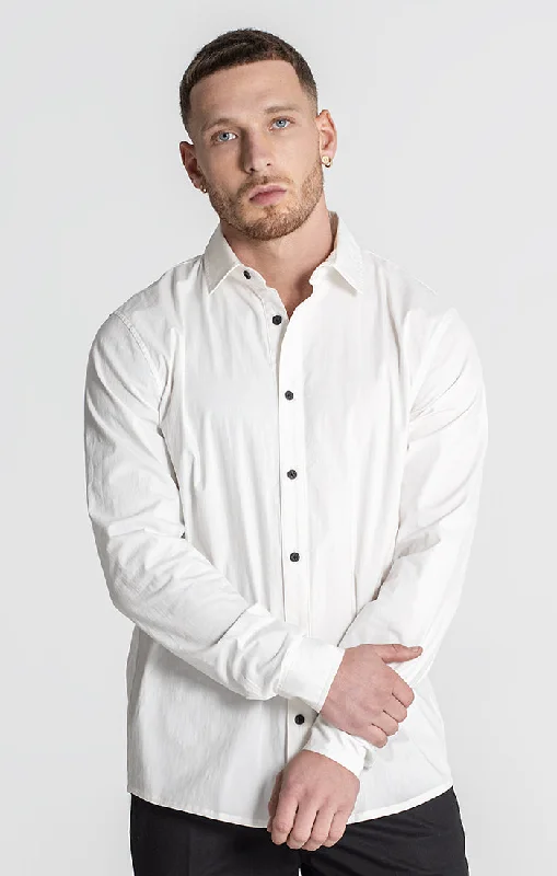 men's casual shirts with chest pocketsWhite VIP Shirt