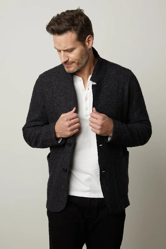 men's lightweight down jacketBOWEN BOILED WOOL BLEND JACKET