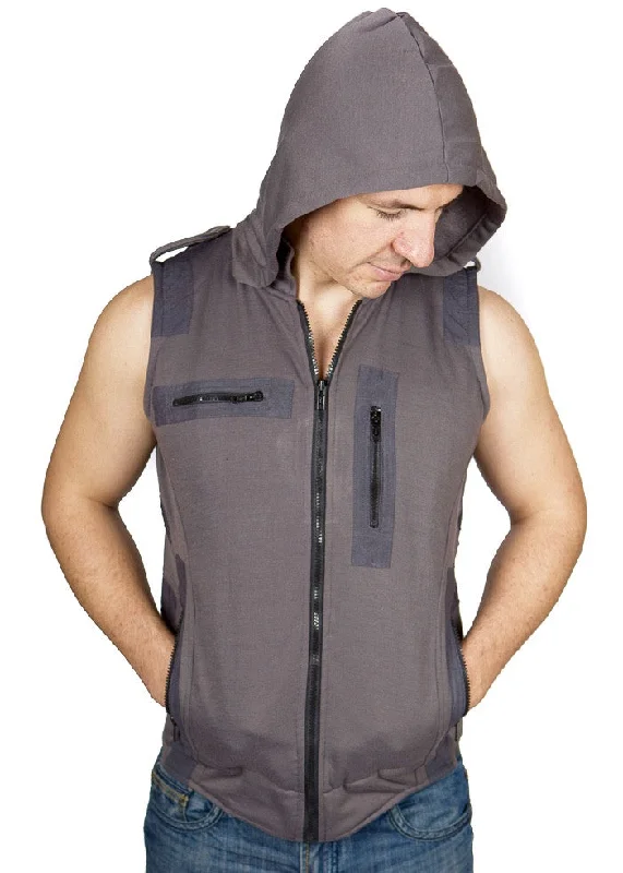 men's leather jacket with snap buttonsAstro Vest