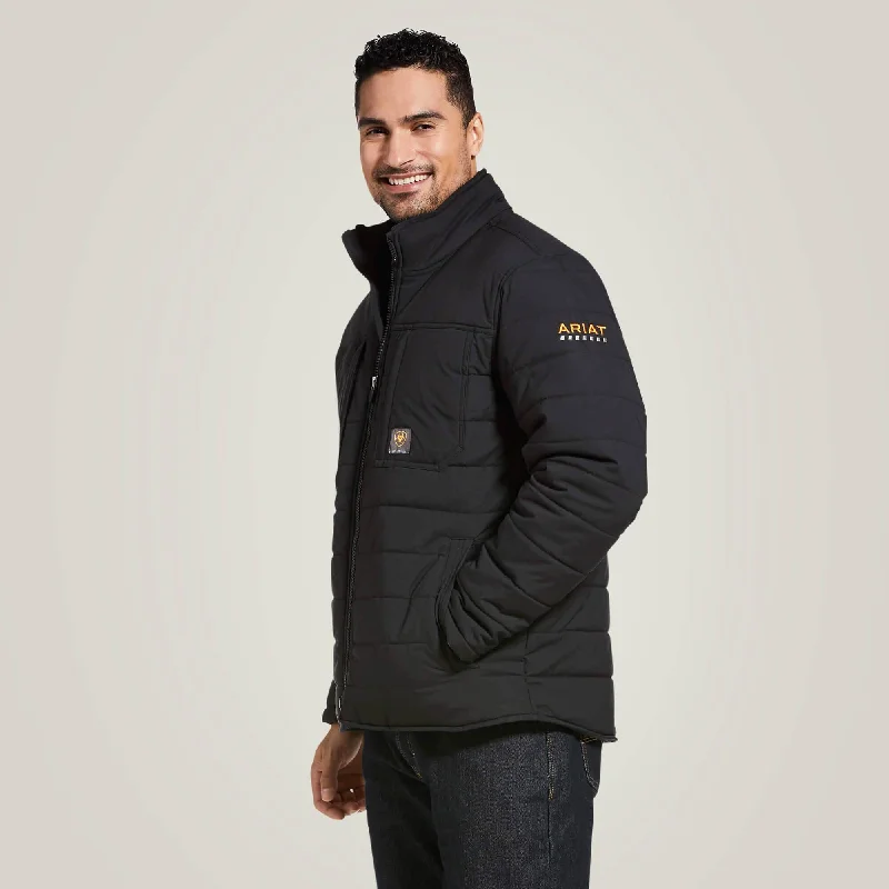 men's casual blazer with chest pocketRebar Valiant Stretch Canvas Water Resistant Insulated Jacket - Black