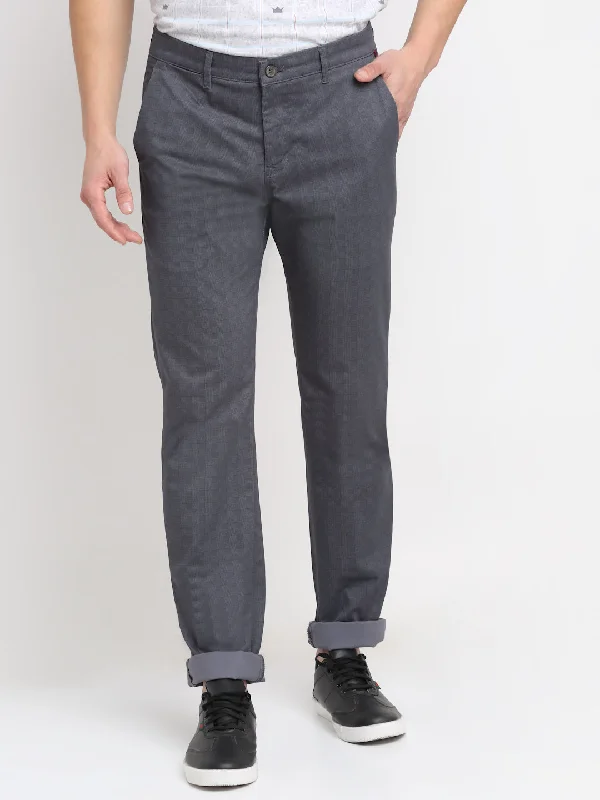 Men's lightweight jogger pants for everyday wearMen's Casual Flat front Grey Checks Trousers