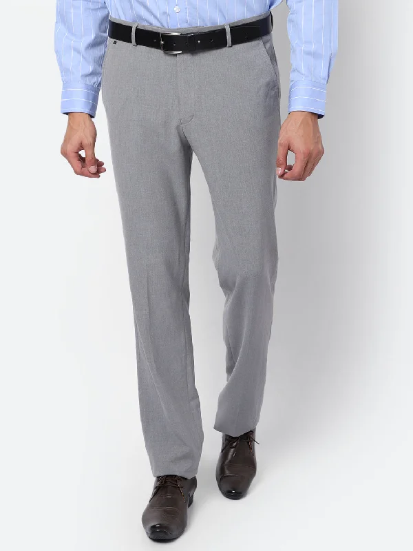 Men's slim-fit jeansMen's Formal Flat front Grey  Trousers