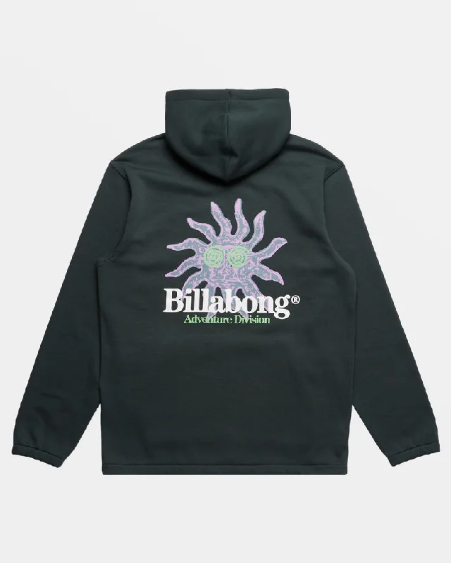 Men's hooded sweatshirt with contrast stitchingBillabong Compass Pullover Sweatshirt-Forest Green