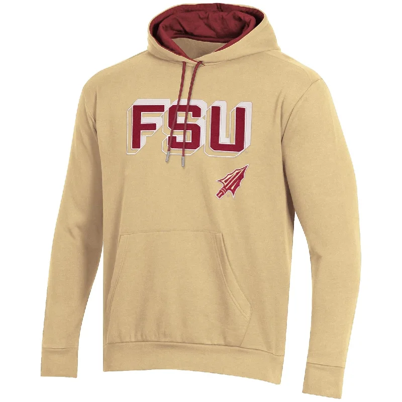 Men's hooded sweatshirt for versatilityChampion Men's FSU Arrowhead Design Contrast Hood - Gold