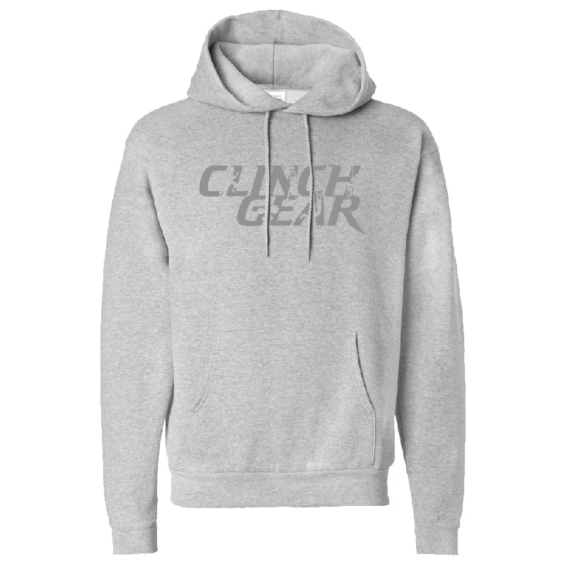 Men's thickened hooded sweatshirtClinch Gear - Stacked - Pullover Hoodie - Gray