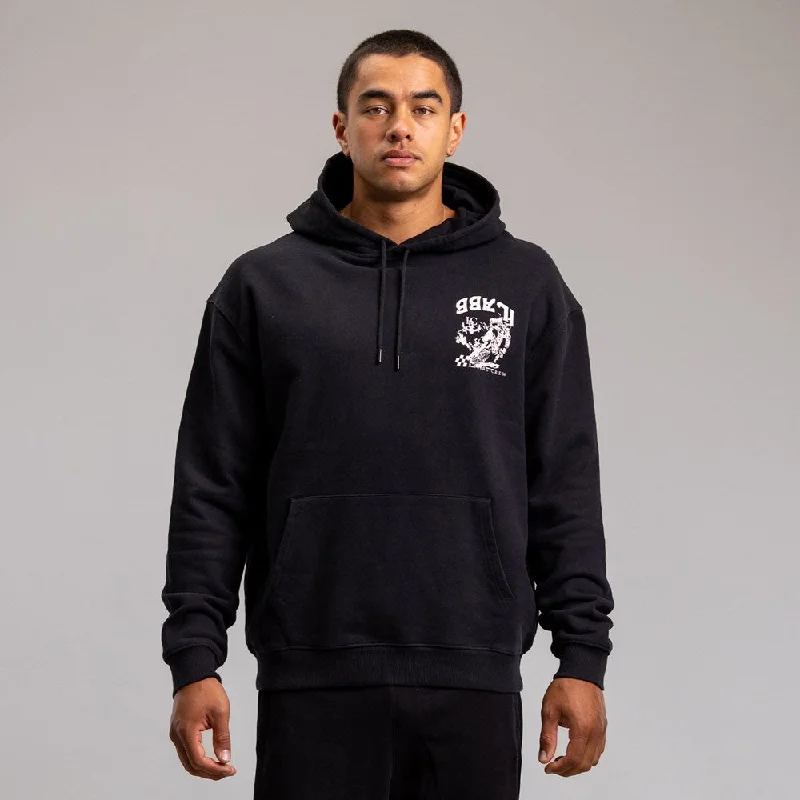 Men's hooded sweatshirt with zippered pocketsDown Hill Block Hood Mens