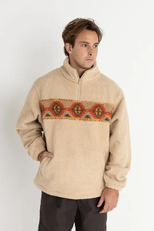 Men's solid-color hooded sweatshirtDusty Quarter Zip Natural