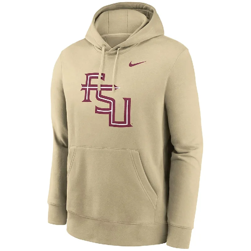 Men's hooded sweatshirt with ribbed waistbandNike Men's Stacked FSU Club Fleece Hood - Vegas Gold