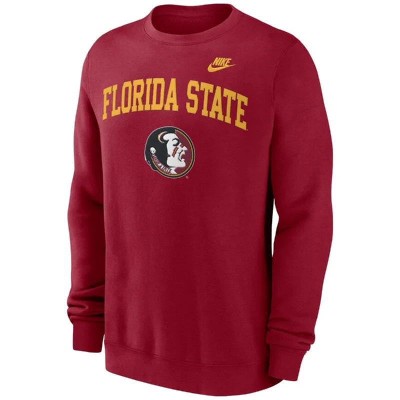 Men's lightweight hooded sweatshirtNike Men's Vault Florida State/Seminole Logo Legacy Crew Fleece - Crimson