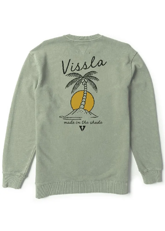 Men's hooded sweatshirt for warmthVissla Coastal Eco Crew Sweatshirt-Sage