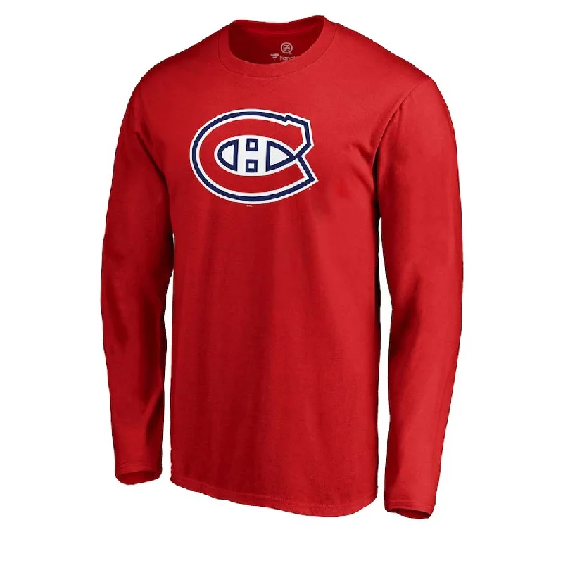 men's henley shirt with contrast color sleevesFanatics - Men's Montreal Canadiens Primary Logo Long Sleeve T-Shirt (QFC5 0484 2C 71M)