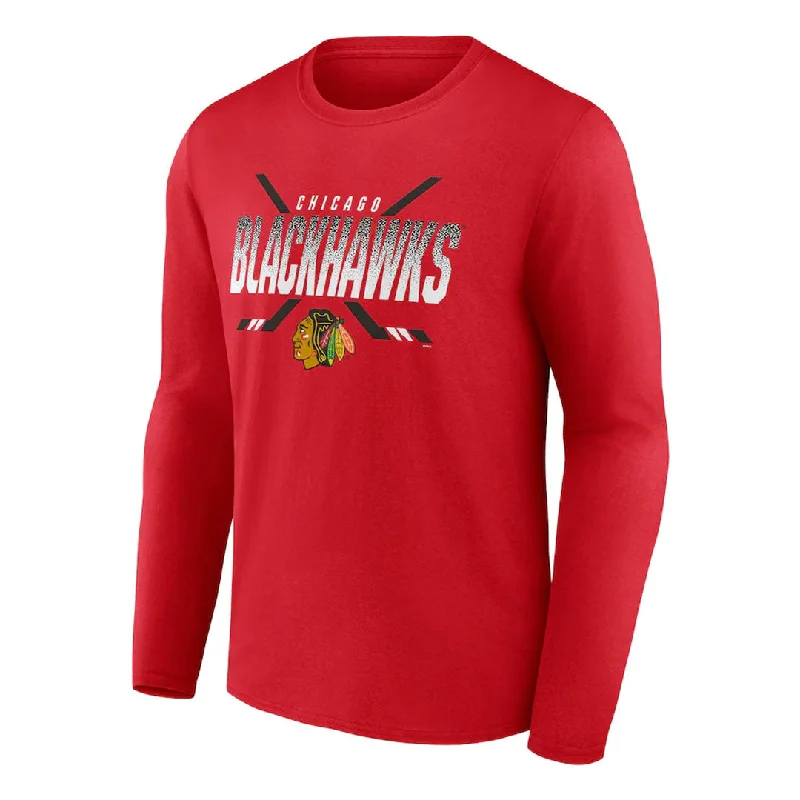 men's dress shirt with spread collar and single-breasted buttonsFanatics - Men's Chicago Blackhawks Long Sleeve T-Shirt (3R51 0484 2AE 3OJ)