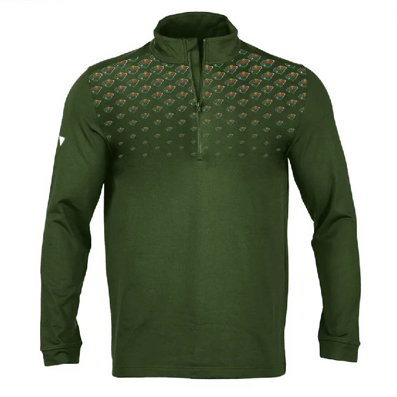 men's fleece-lined hoodie with adjustable cuffs and drawstringsLevelwear - Men's Minnesota Wild PGA Midlayer Quarter Zip Pullover (JT60L 014 MIN)