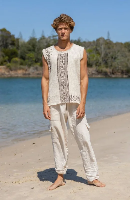 men's casual button-down shirtMandala Tank Top - Rugged Tribal Stripes