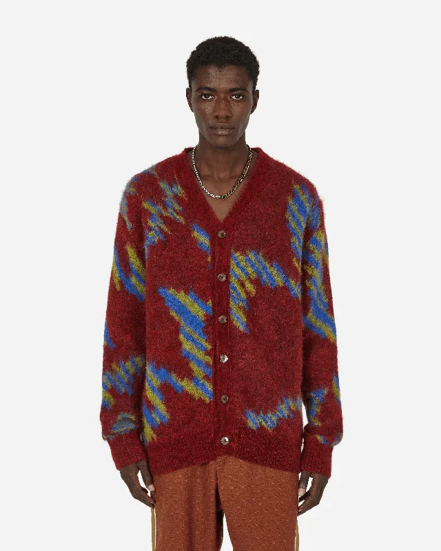 men's lightweight denim shirt with embroideryOngoye Cardigan Red