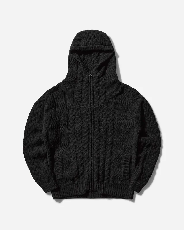 men's quarter-zip pullover with mesh underarms for ventilationMen's Lambswool GRS Hooded Zip Cardigan Black