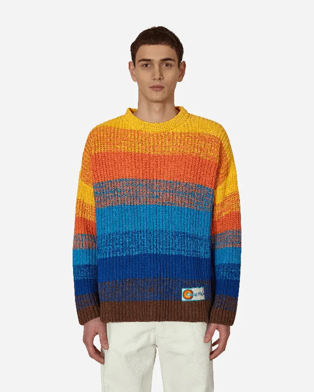 men's fleece-lined hoodie with adjustable hoodSunset Rib Knit Sweater Multicolor