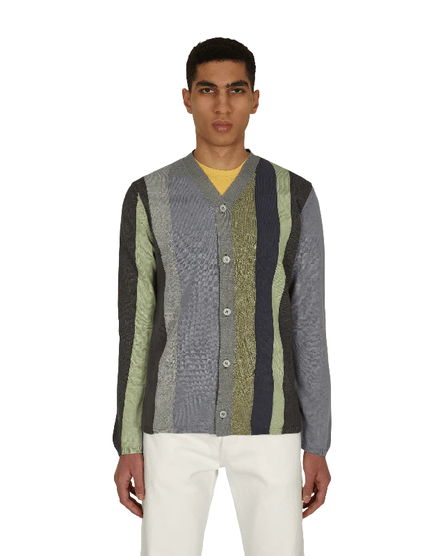 men's lightweight denim shirt with adjustable cuffsV-Neck Striped Cardigan Black