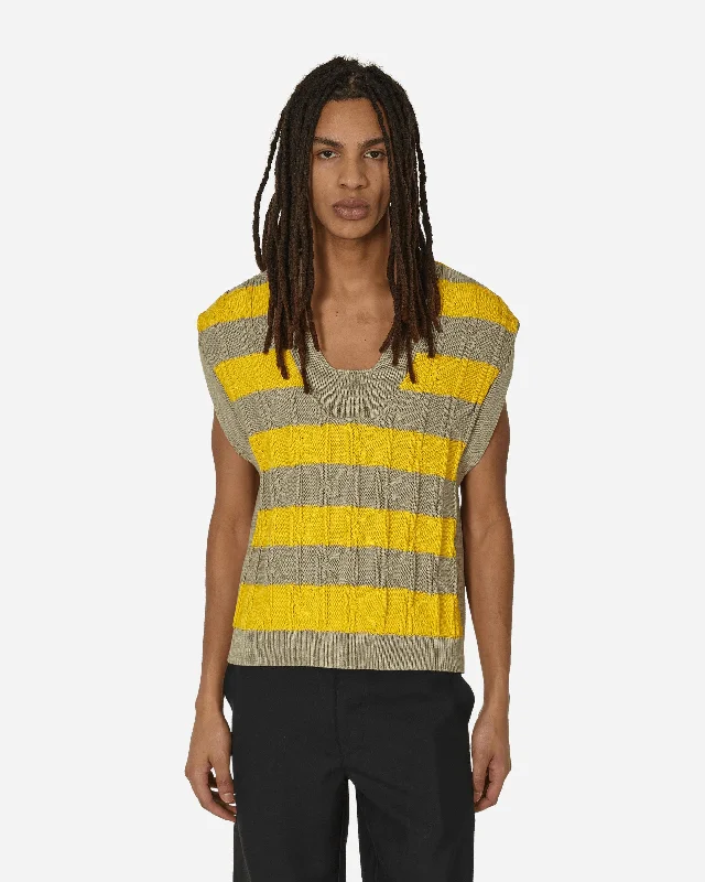 men's cable-knit wool sweaterMerli Twinset Vest Beige / Yellow