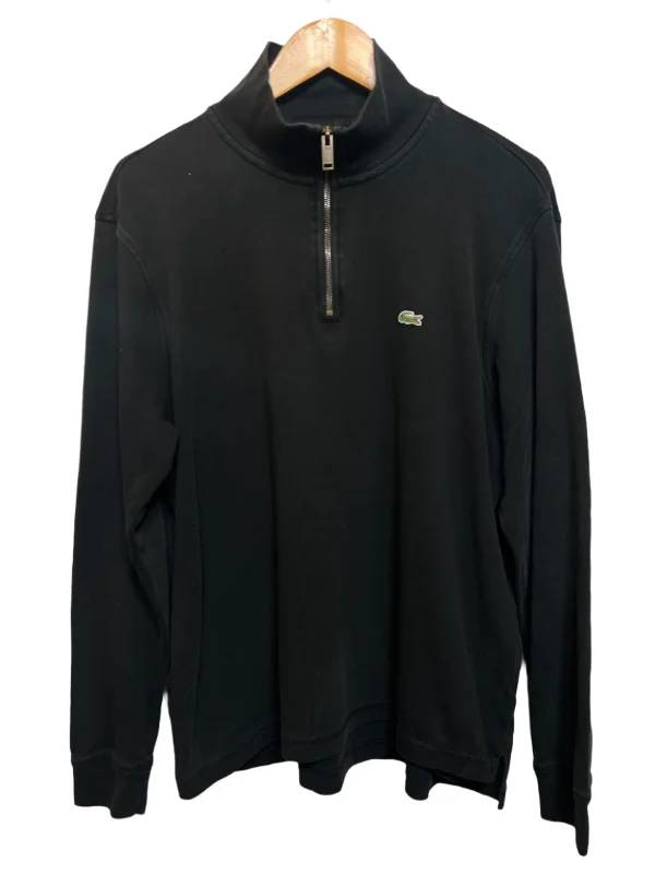 men's casual button-down shirtLacoste Black Quarter Zip (Size L)