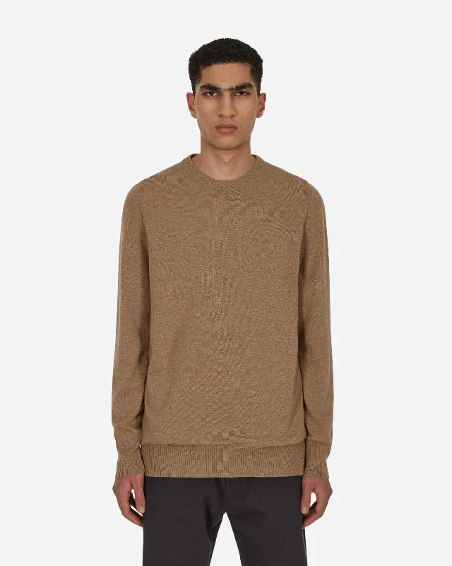 men's crewneck sweater with ribbed hemWool Sweater Brown