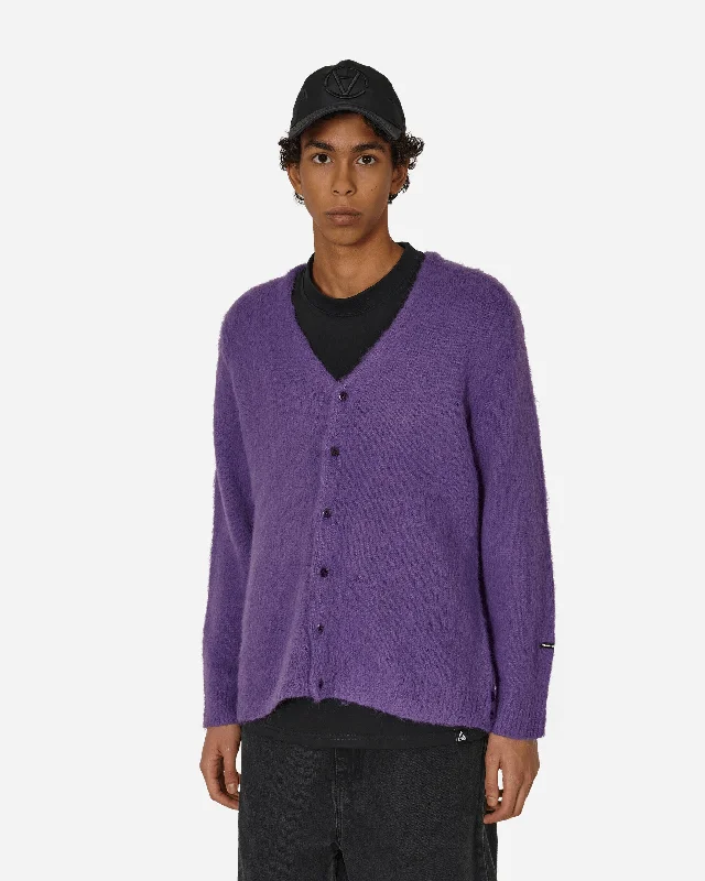 men's graphic tee with sloganAberdeen Cardigan Purple