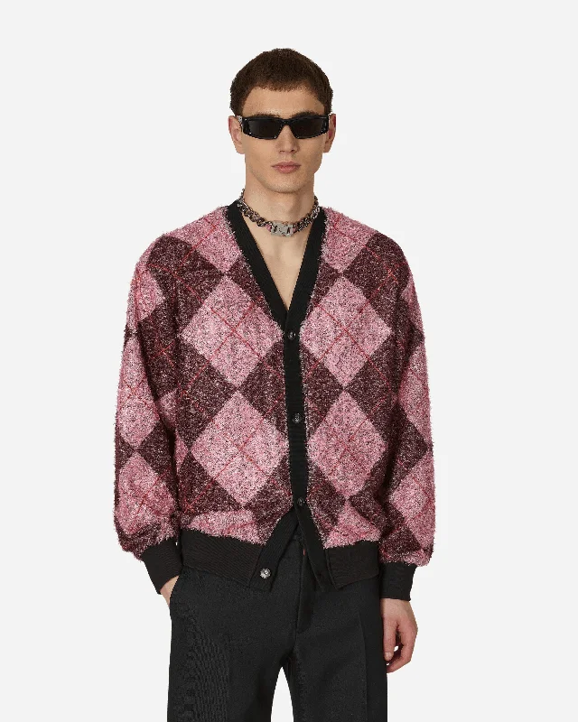 men's denim shirt with embroidered patchesRev Cardigan Pink